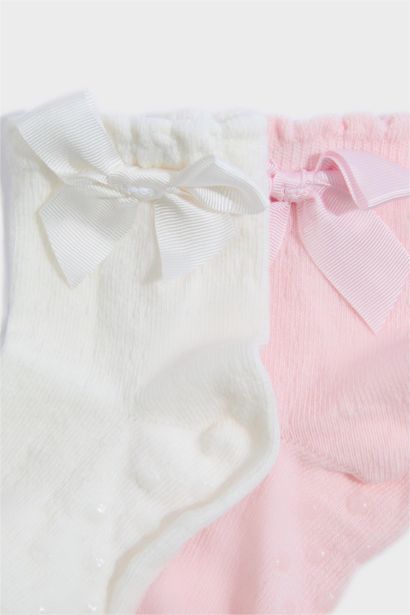 Длинные носки из хлопка для малышей девочек, 2 пары
