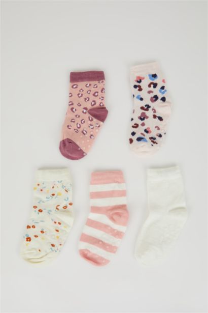 جوارب بنات طويلة من قطن - 4 قطع