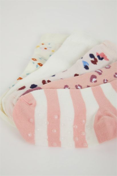 جوارب بنات طويلة من قطن - 4 قطع