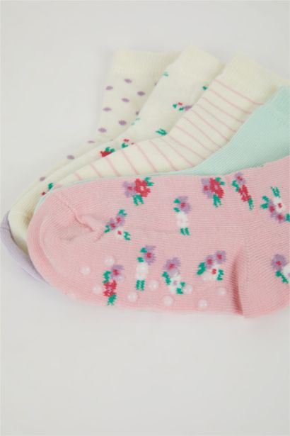 Baby Girl Seamless 5 Piece Cotton Long Socks