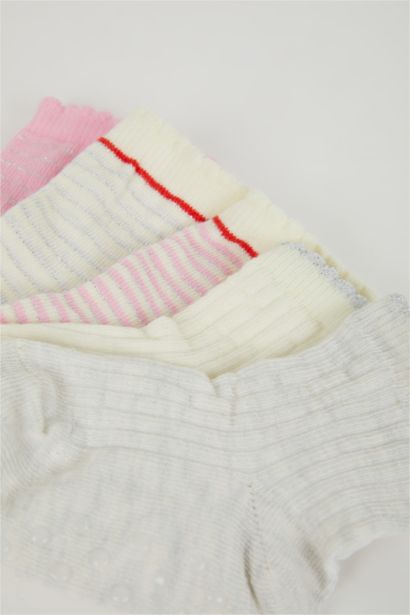 جوارب بنات طويلة من قطن - 5 قطع