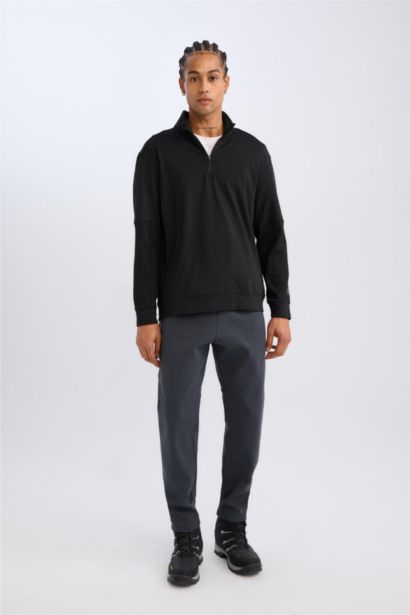 DeFactoFit Standard Fit Stand Collar Sports Sweatshirt