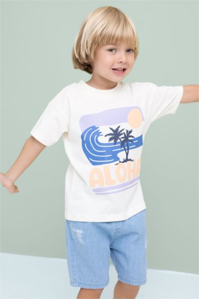 Baby Boy Regular Fit Palm Tree Patterned T-Shirt