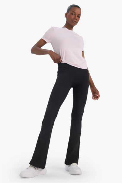 DeFactoFit flare fit спортивные брюки с высокой талией, поддержкой и стандартной длиной