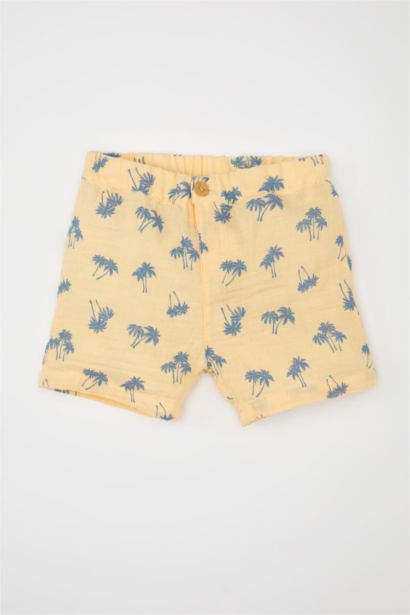 سيت ولادي موسلين بياخة عالية بطبعة نخيل - قطعتين