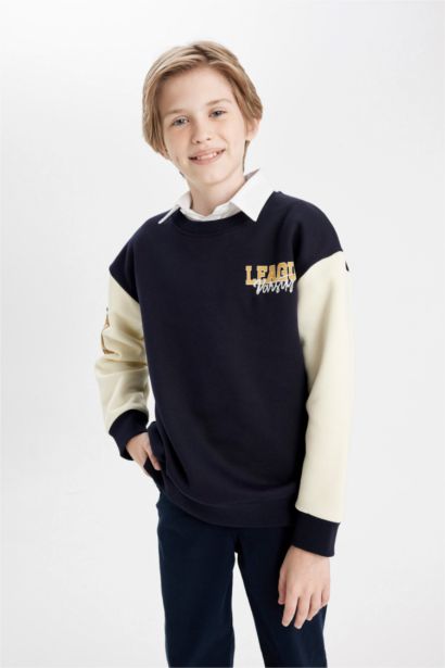 Свитшот оверсайз с принтом для мальчиков, Школьная коллекция