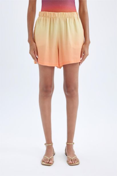 High Waist Cropped Satin Shorts