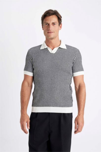 Standard Fit Knitwear Short Sleeve Polo T-Shirt