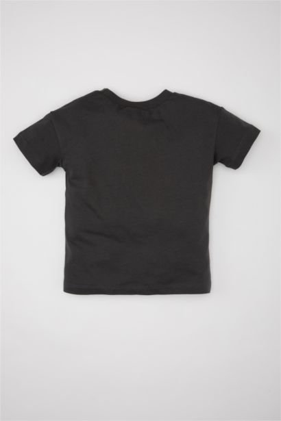 Bisiklet Yaka Araç Baskılı Kısa Kollu Tişört Erkek Bebek