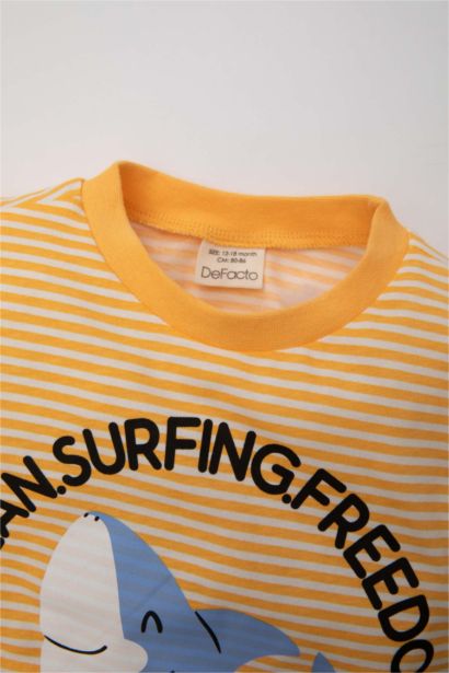 Baby Boy Shark Printed Short Sleeve T-Shirt