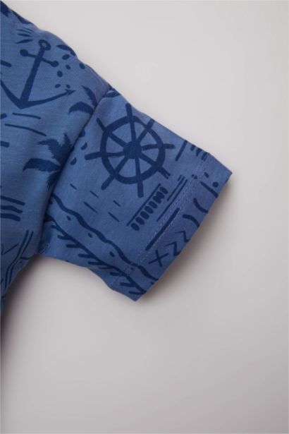 تيشيرت ولادي نص كم قصة عادية بطبعة نخيل