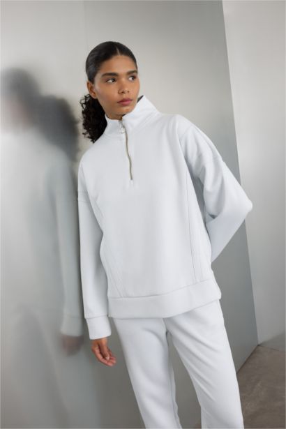 Oversize Fit Scuba Fabric Sweatshirt