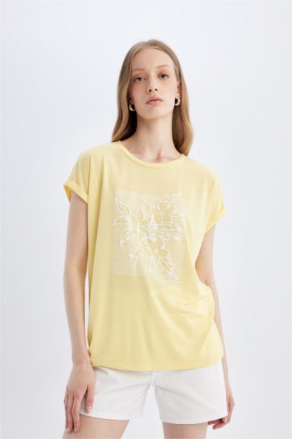 Crew Neck Printed Short Sleeve T-Shirt