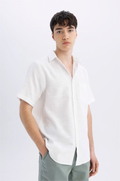 Regular Fit Textured Short Sleeve Shirt