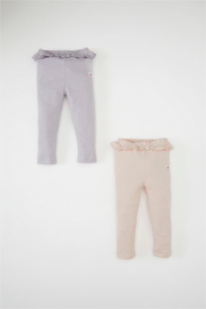 Lot de 2 Pantalons en coton à coupe standard pour Bébé Fille