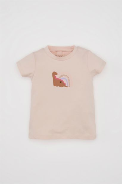 Baby Girl Dinosaur Printed T-Shirt  Salopet 2 Piece Set