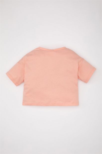 تيشيرت نص ردن بطباعة الشعار قصة عادية بياخة مستديرة