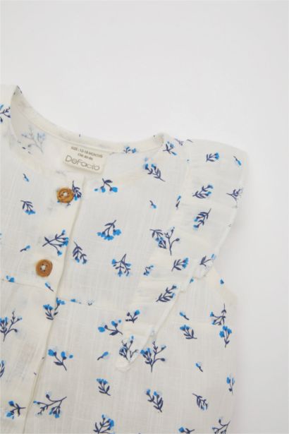 Baby Girl Floral Poplin Blouse Shorts 2 Piece Set