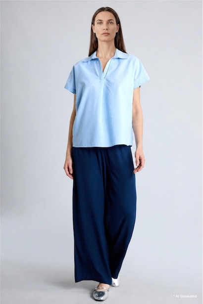 Culotte  Kırışık Dokulu Pantolon