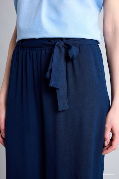 Culotte  Kırışık Dokulu Pantolon