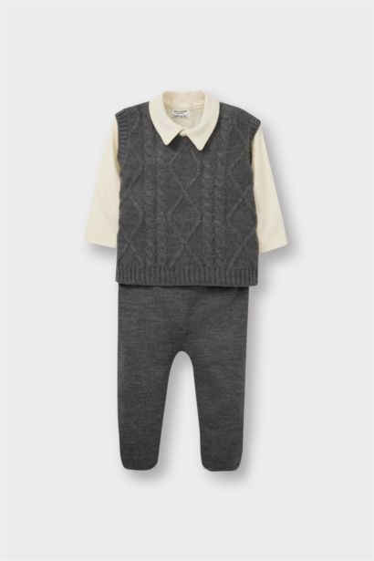 3 piece Regular Fit Baby Collar Set