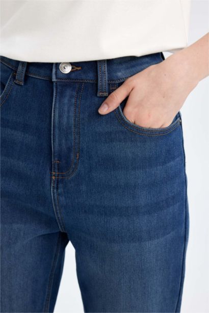 Lina Comfort Mom Yüksek Bel Bilek Boy Jean Yıkamalı Pantolon