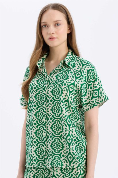 Regular Fit Shirt Collar Short Sleeve Shirt