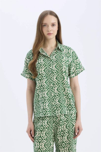 Regular Fit Shirt Collar Short Sleeve Shirt