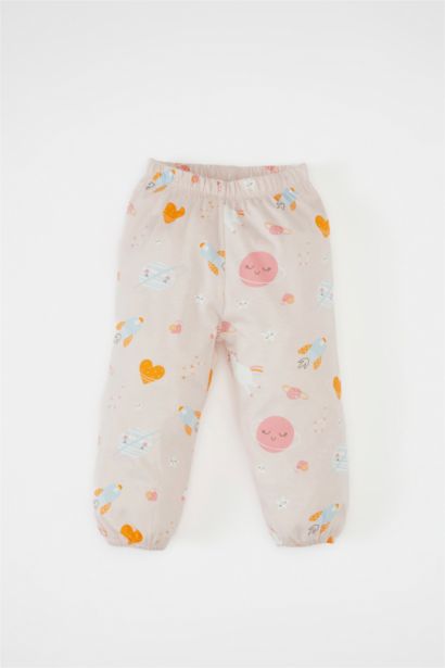 Pyjama en jersey imprimé Top et Pantalon taille élastique pour fille