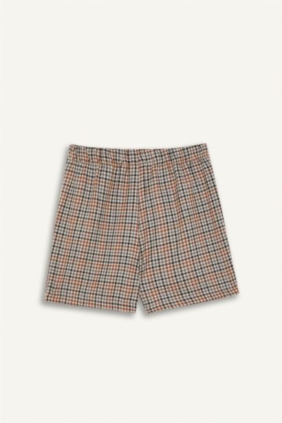 Jupe-short courte en sergé plissé à taille élastique pour fille