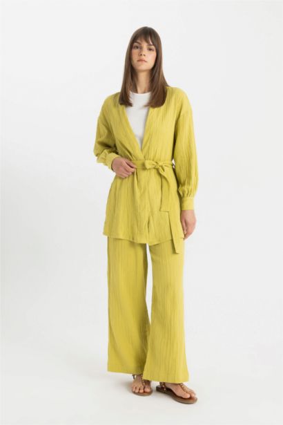 Relax Fit V-Neck Muslin Kimono