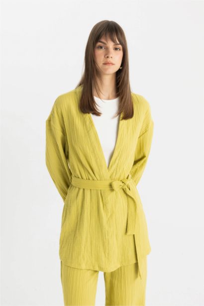 Relax Fit V-Neck Muslin Kimono