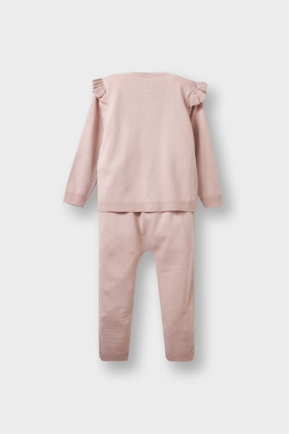 2'li Takım Triko Düğmeli Hırka Alt Kız Bebek