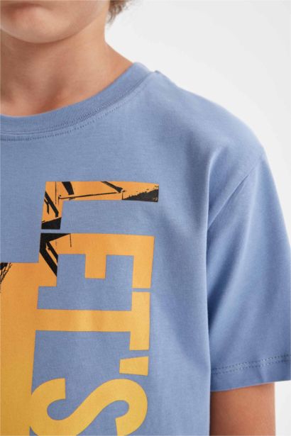 Boy Printed Short Sleeve T-Shirt Shorts 2 Piece Set