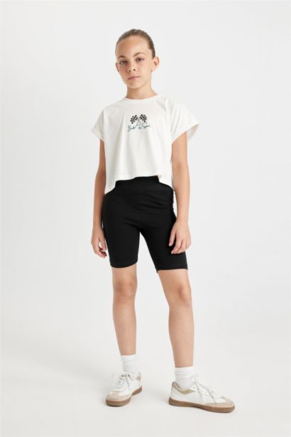 Girl Printed Short Sleeve T-Shirt Leggings 2 Piece Set