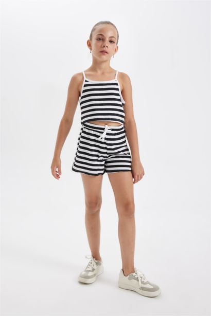 طقم ديباردور بنات مخطط و شورت - قطعتين