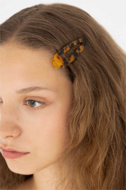 Заколки-клик-клак с леопардовым узором набор из 2 шт