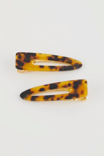 Заколки-клик-клак с леопардовым узором набор из 2 шт