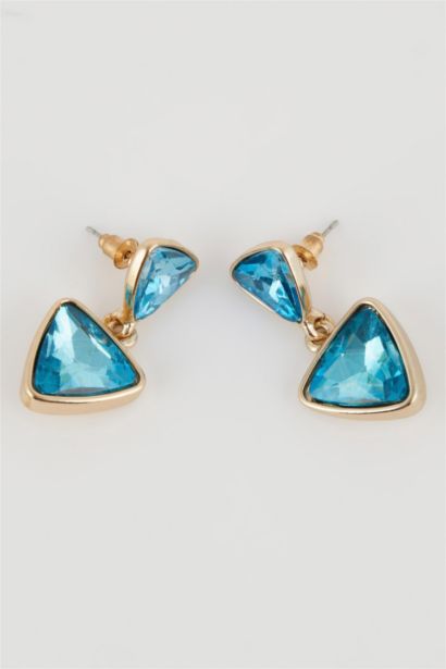 Женские висячие серьги с синими камнями