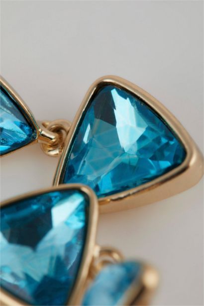 Женские висячие серьги с синими камнями