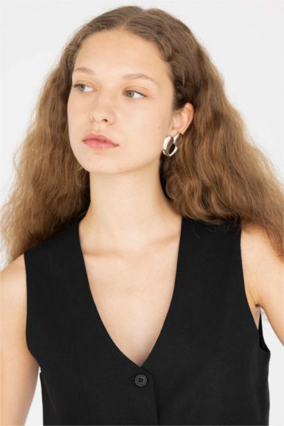 Woman Heart Silver Earring