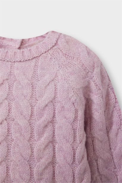 Baby Girl Regular Fit Crew Neck Knit Pullover