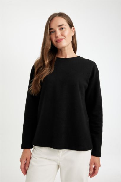 Regular Fit Crew Neck Selanik Fabric T-shirt