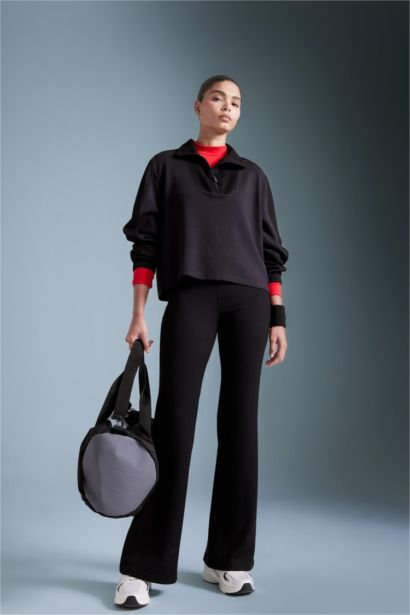 Flare Fit İspanyol Paça Standart Boy Modal Sporcu Pantolon