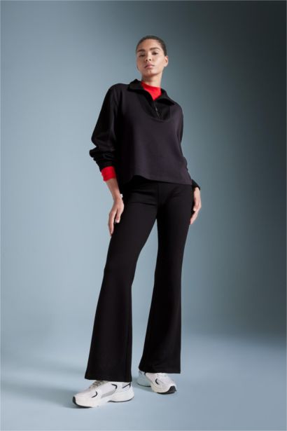 Flare Fit İspanyol Paça Standart Boy Modal Sporcu Pantolon