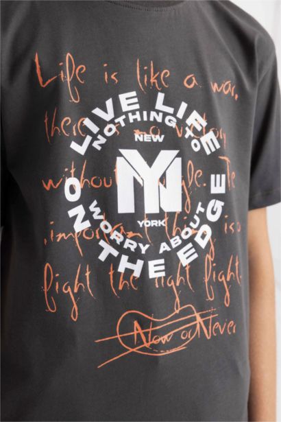 T-Shirt Imprimé à Manches Courtes Col Rond pour Garçon