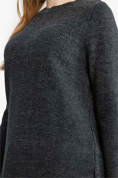 Regular Fit Glitter Fabric Knitwear Pullover