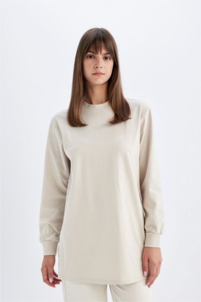 Oversize Fit Basic Sweatshirt Tunic