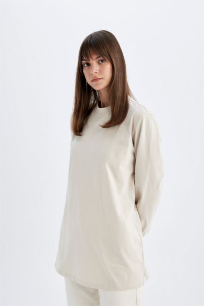 Oversize Fit Basic Sweatshirt Tunic