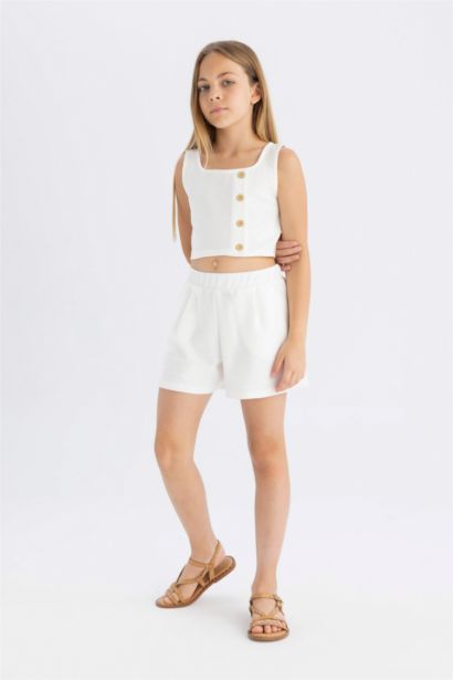 سيت بناتي شورت وبلوزة - قطعتين